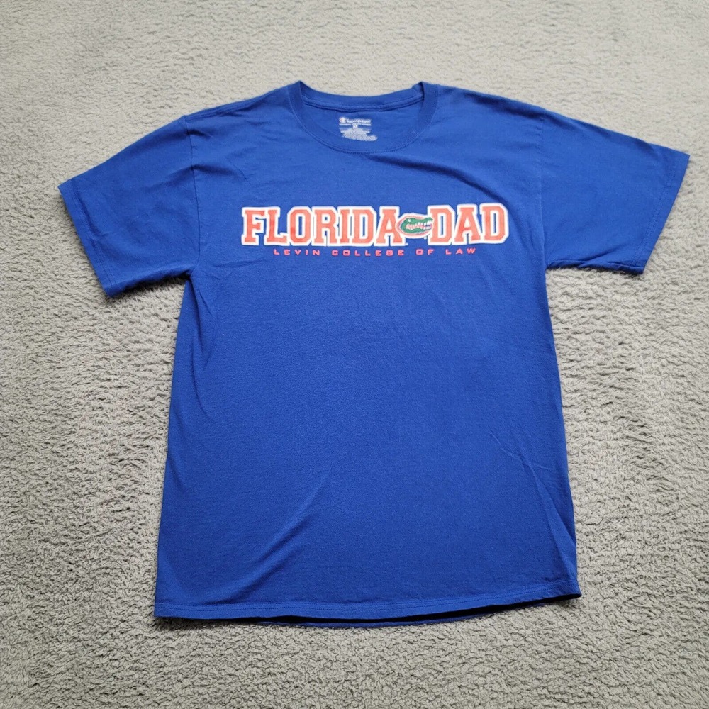 Champion Shirt Mens Medium Blue Florida Dad Large Spellout Gators NCAA Football
